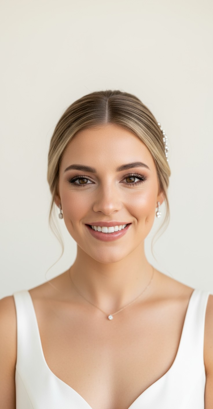 After Side Pinned Wedding Hair